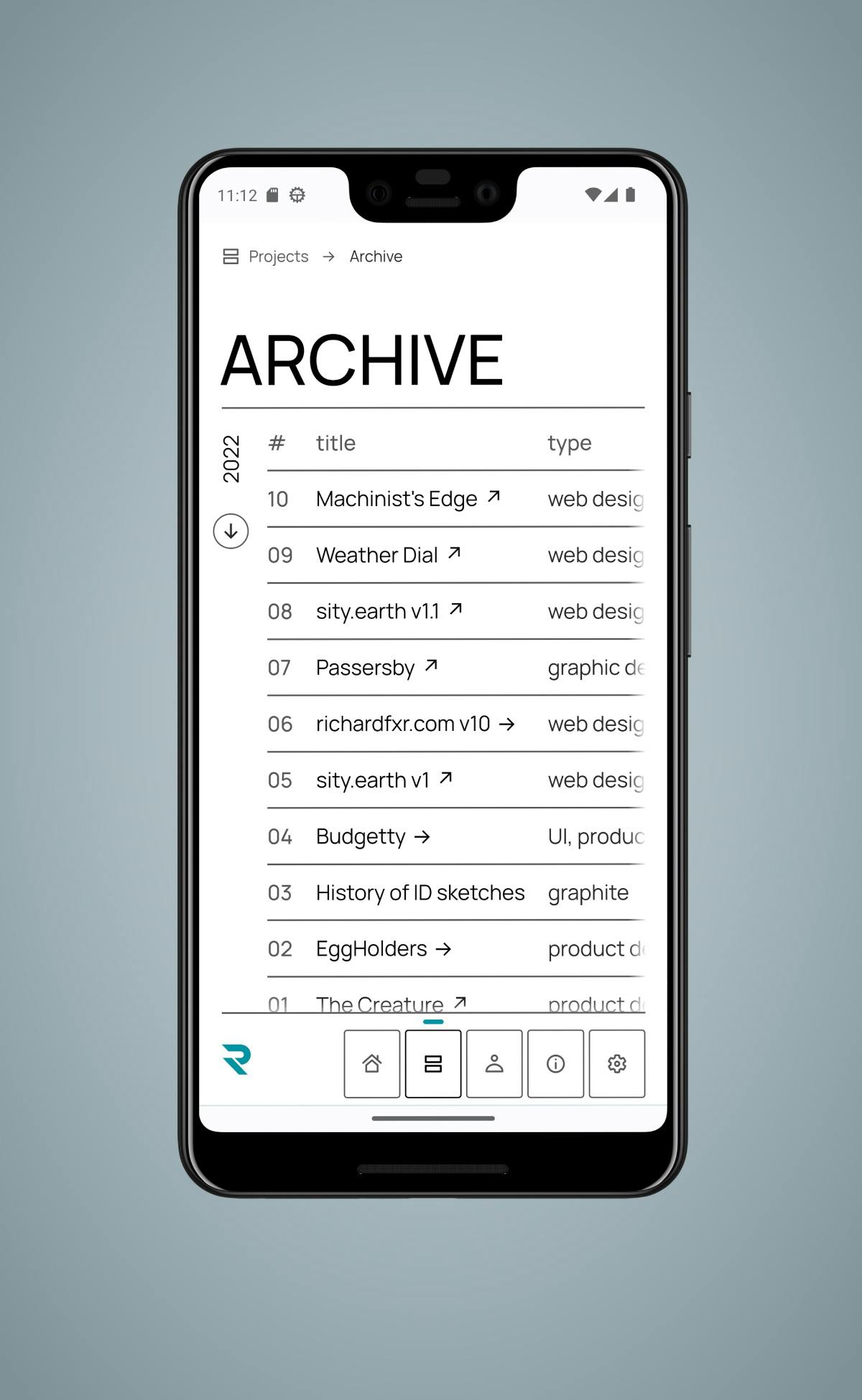 The archive page displayed on a Pixel 3 XL with a light high-contrast theme.
